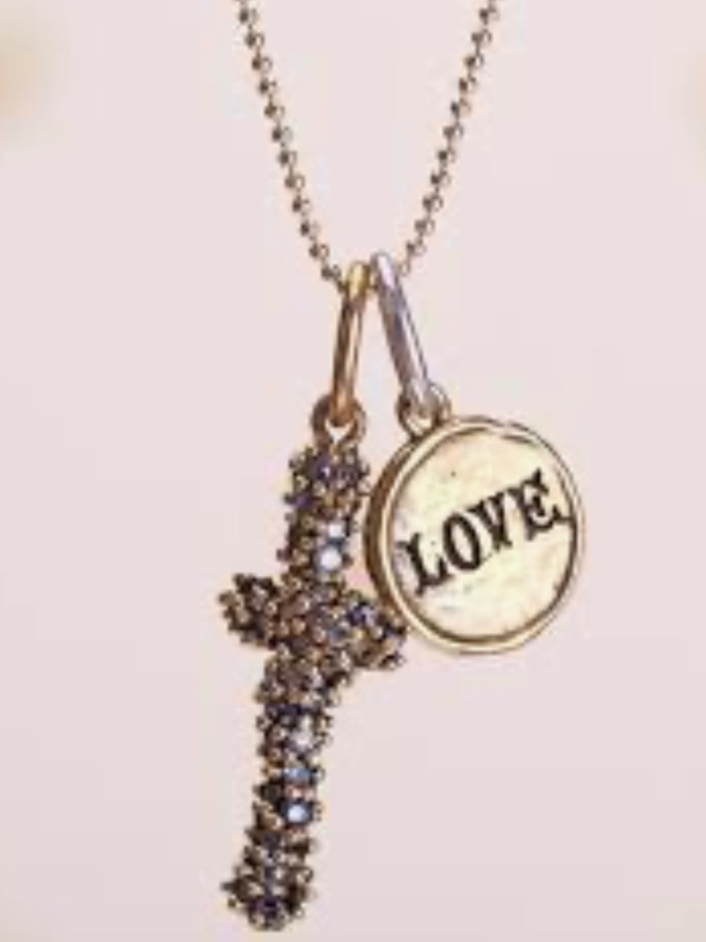 Waxing Poetic Gleaming Love Composition Brass Necklace- Retired. NEW